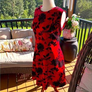 Tommy Hilfiger Red and Black Floral Dress